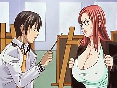 Anime Redhead With Huge Breast